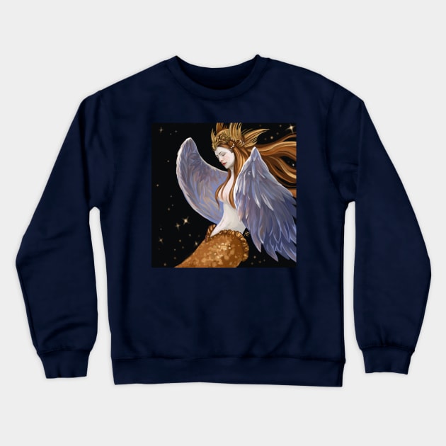 Mermaid with wings Crewneck Sweatshirt by ElizabethNspace